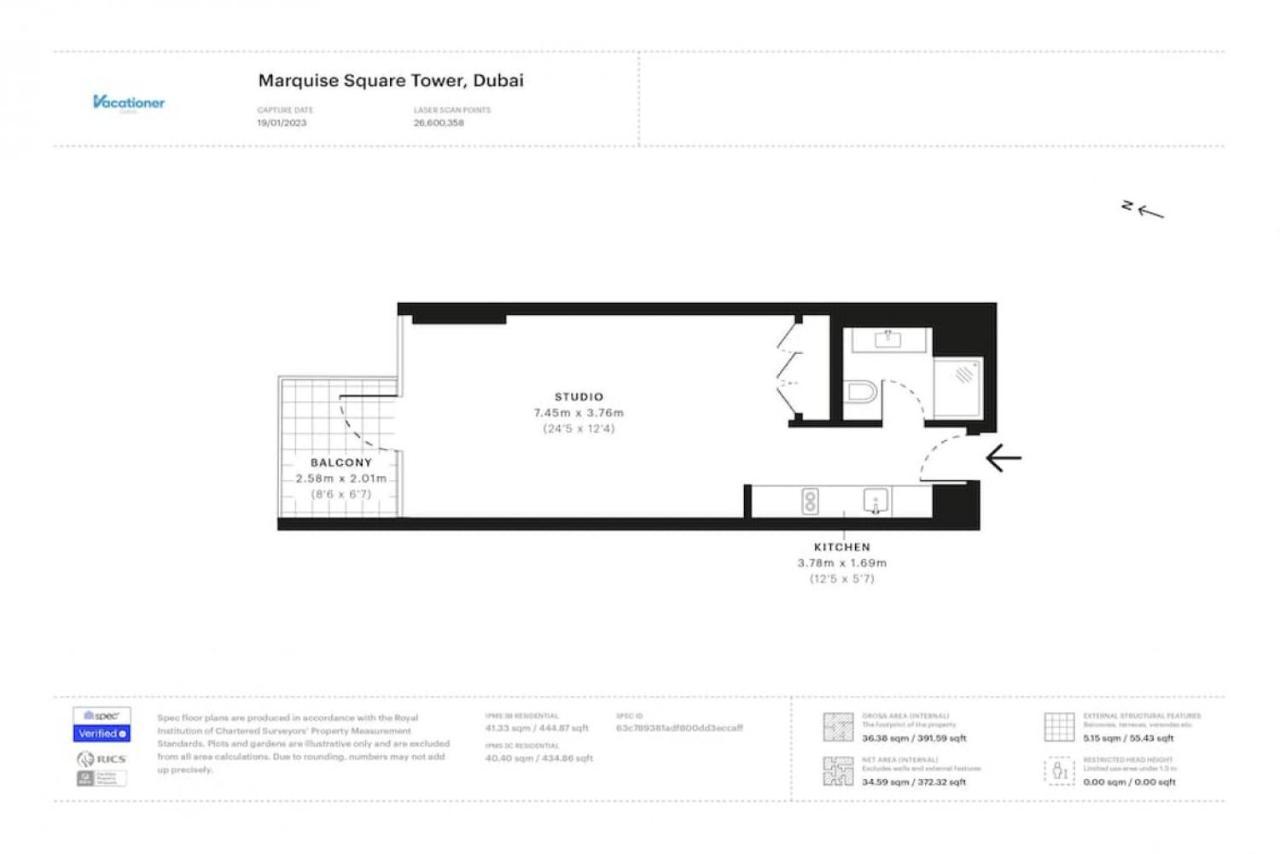 Marquise Square Tower, Business Bay - Bright Studio Dubai Buitenkant foto